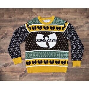 Wu-Tang Ugly Christmas Sweater Live Nation 2017 Size XL Yellow Black Green White